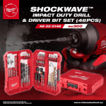 MILWAUKEE SHOCKWAVE IMPACT DUTY DRILL & DRICER BIT SET (46PCS)